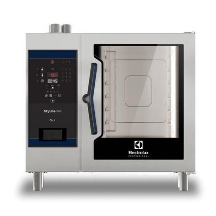 Electrolux Skyline Pro kombipároló dirket vízbefecskendezéssel és digitális vezérléssel, 6 GN 1/1, elektromos, programozható, automata tisztítórendszer